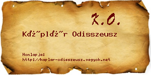 Káplár Odisszeusz névjegykártya